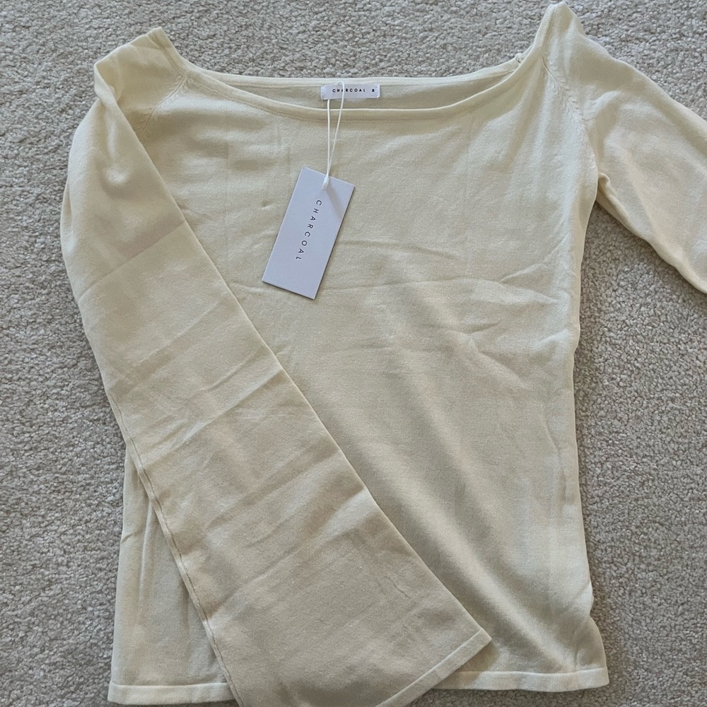 charcoal luna long sleeve knit top
